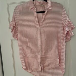 Beachlunchlounge Pink and White Striped Shirt